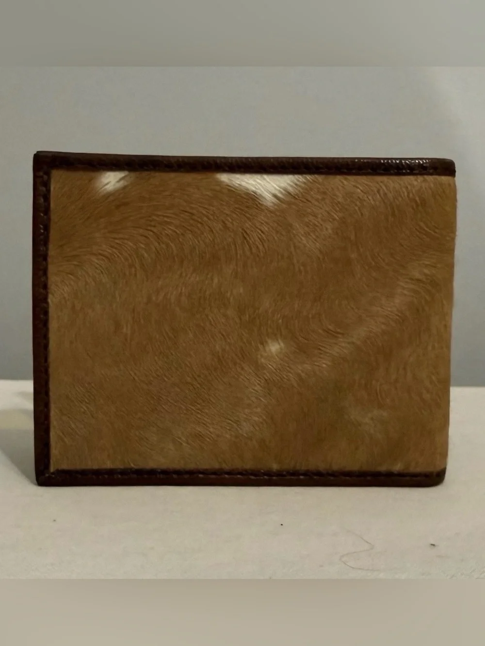 Hair on Hide Leather Embossed Medallion Bi-fold Wallet Multicolor